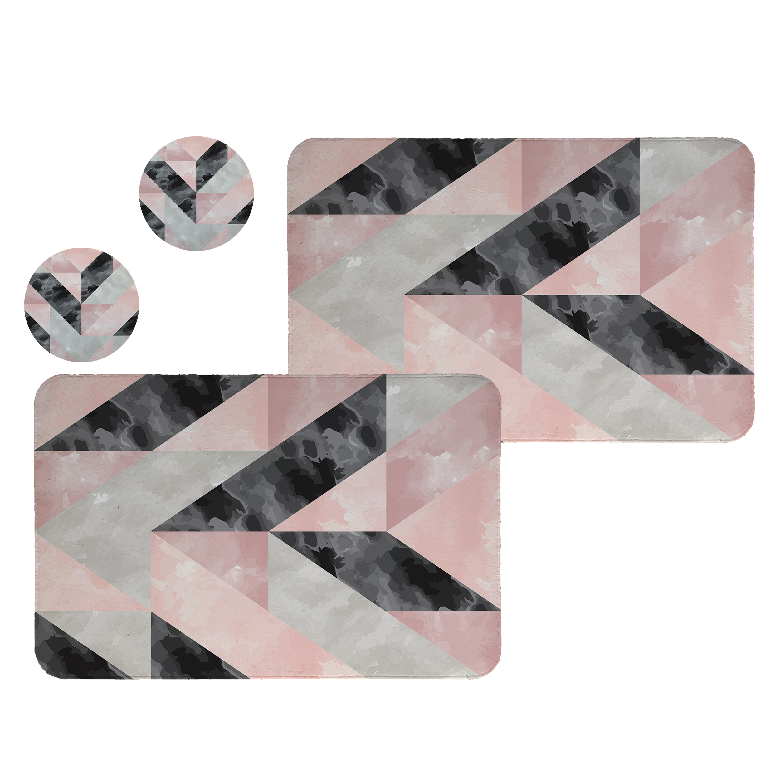 زیربشقابی طرح هندسی کد 8642 مجموعه 2عددی همراه زیرلیوانی