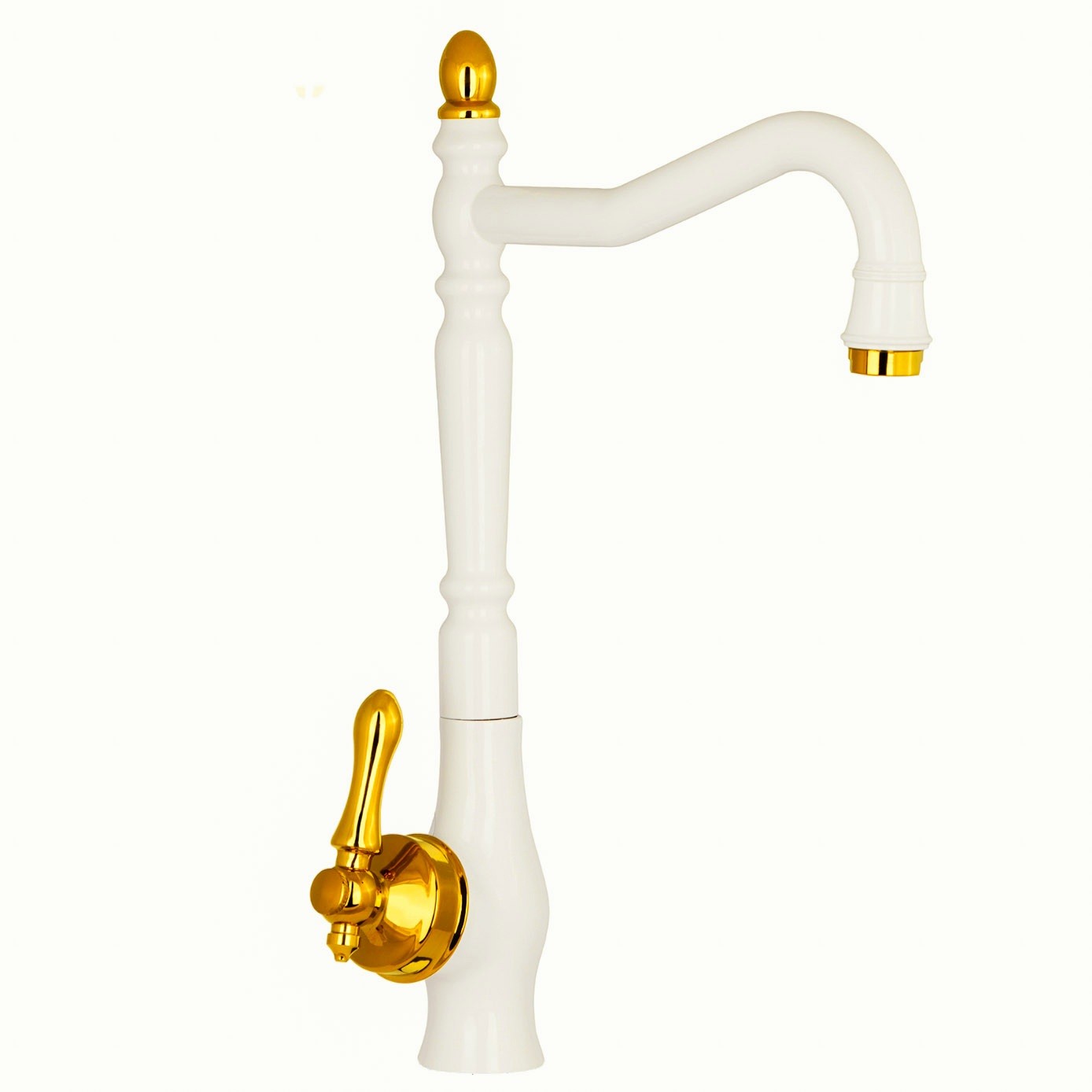 شیر آشپزخانه شیرالات رز مدل ویکتوریا سفید طلایی