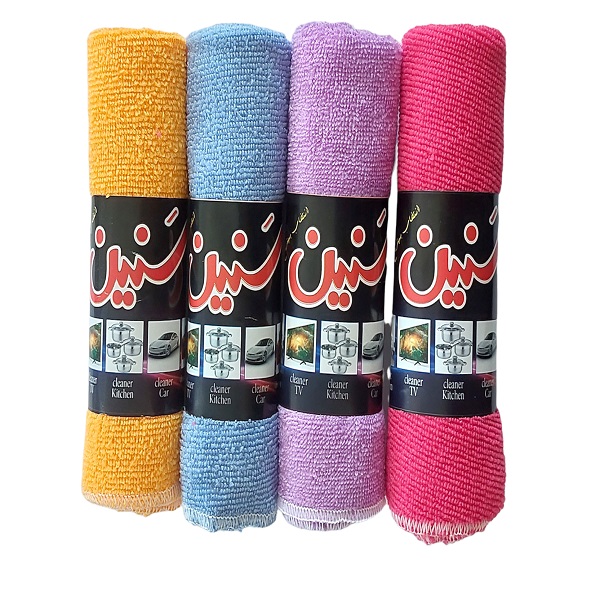 دستمال آشپزخانه سنین مدل میکروفایبر بسته 4 عددی