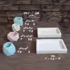 گلدان دکوری مدل مینیاتوری NP 305 GYBR-W مجموعه 4 عددی به همراه استند