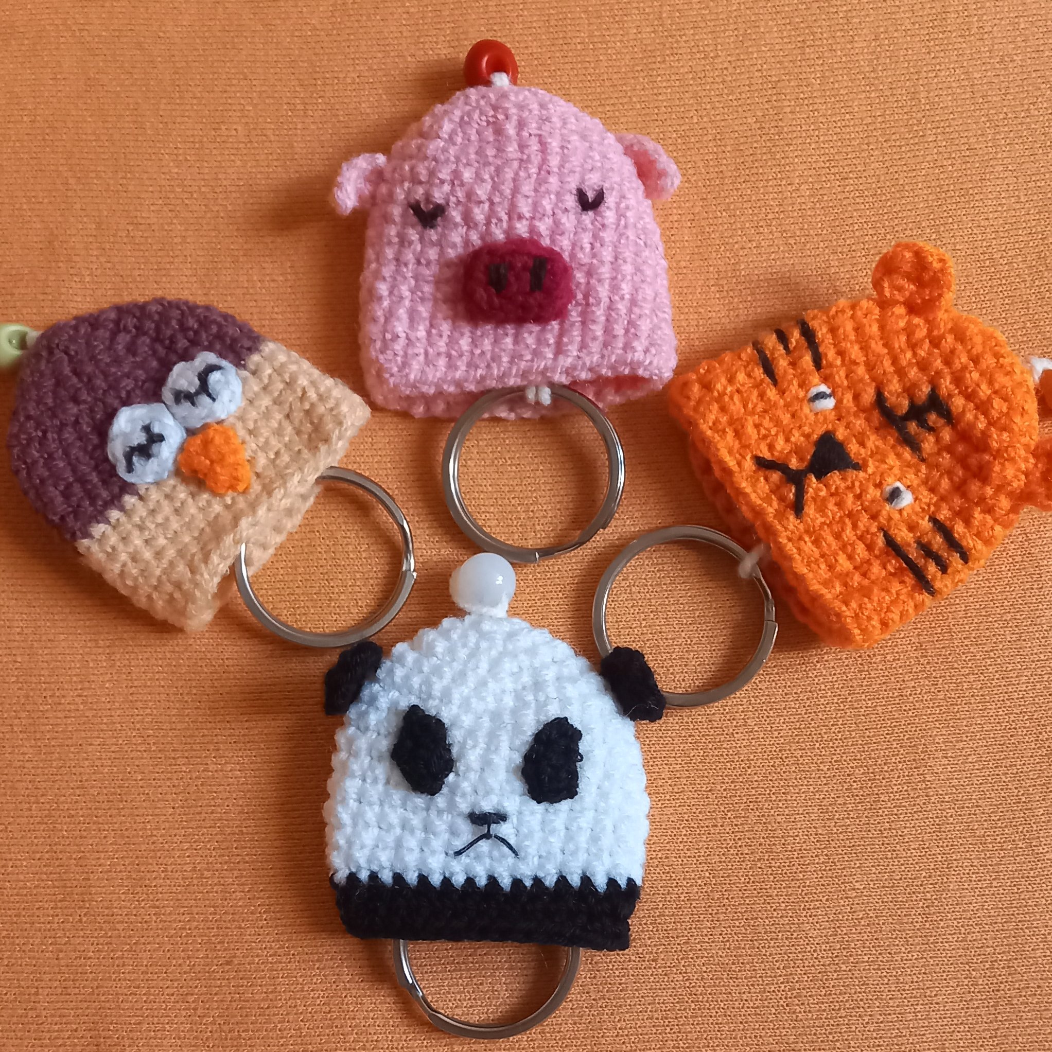 جاکلیدی عروسکی طرح حیوانات پک 4 تایی