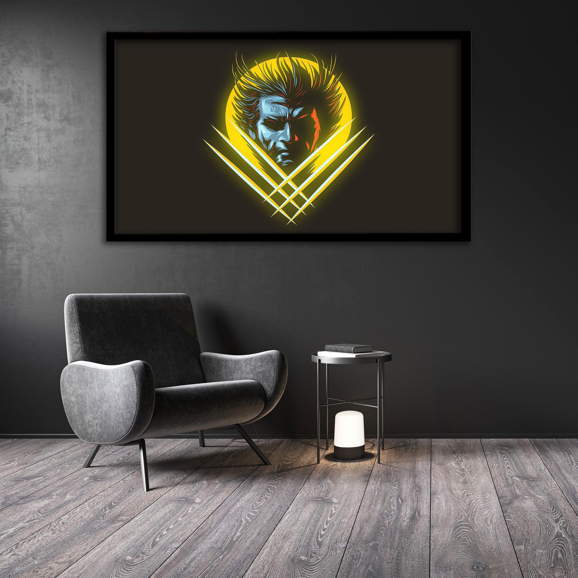 تابلو نوری بکلیت طرح wolverine مدل لایت باکس B107