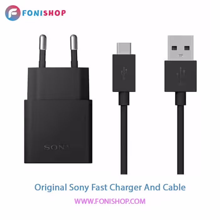 کابل و شارژر فست شارژ اصلی سونی Sony