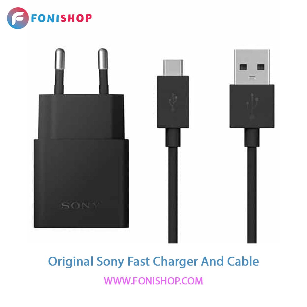 کابل و شارژر فست شارژ اصلی سونی Sony