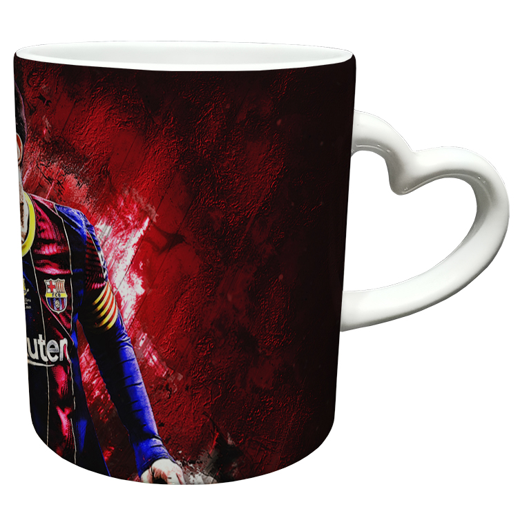 ماگ مدل دسته قلبی طرح مسی کد 43