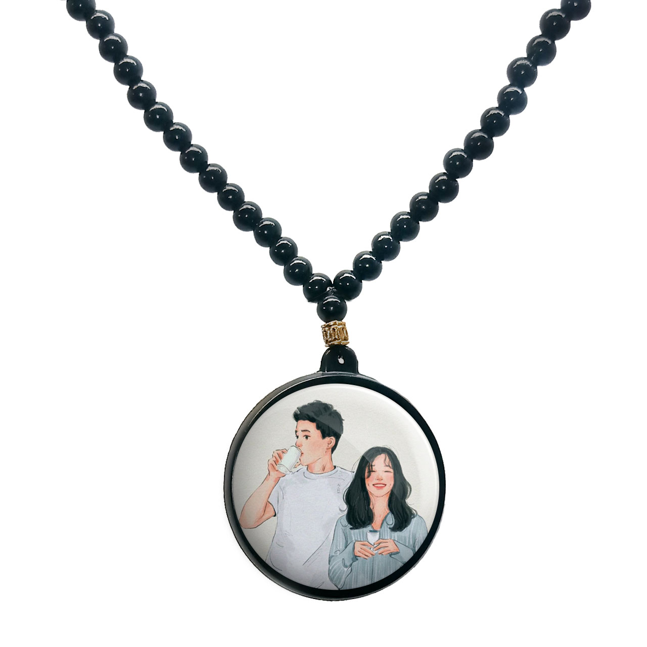 گردنبند پرمانه طرح دخترونه کد pmd.23427 مدل دو طرفه