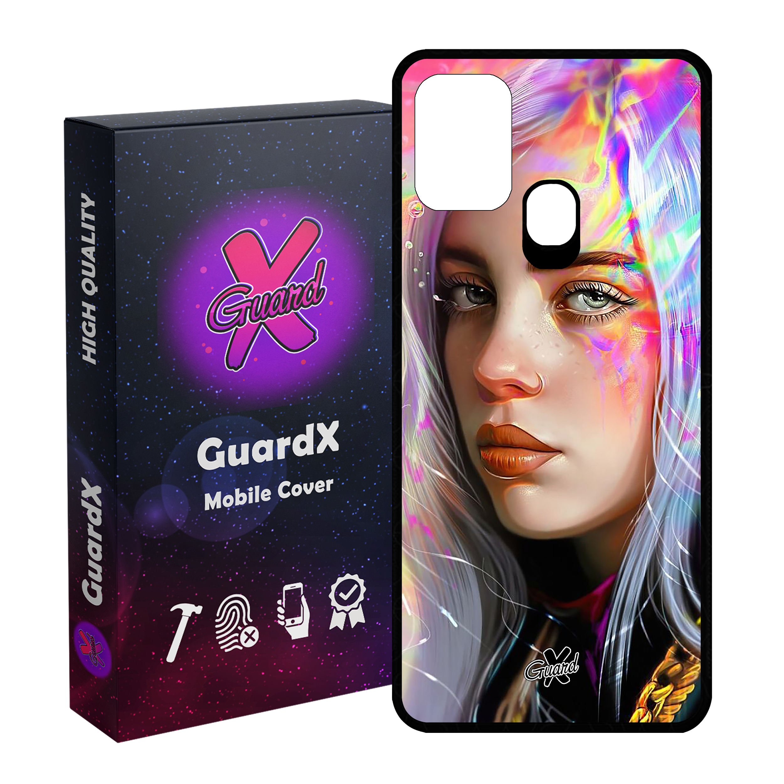 کاور گارد ایکس طرح Billie Eilish مدل Glass10141 مناسب برای گوشی موبایل سامسونگ Galaxy M31 / M31 Prime / F41