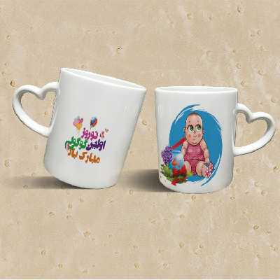 ماگ مدل دسته قلبی طرح عید نوروز کد 20