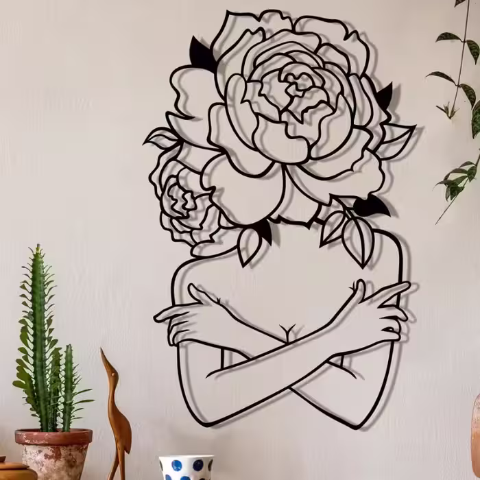 تابلو فلزی  طرح گل رخ