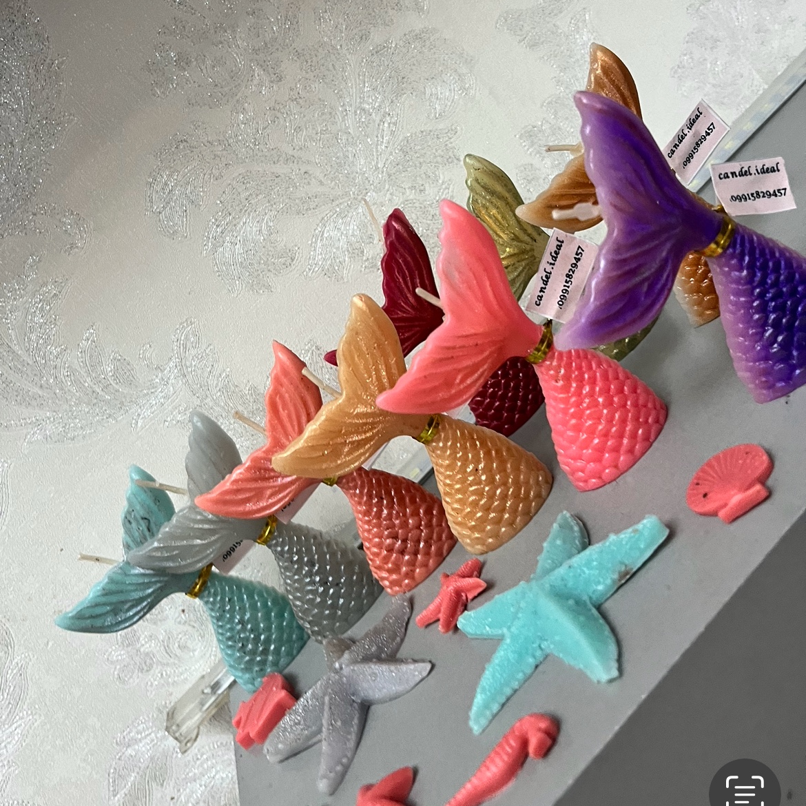 گیفت پری دریایی . شمع مدل دم پری 