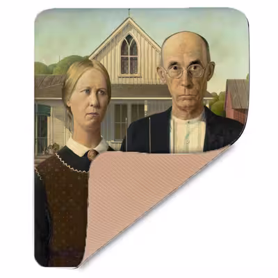 ماوس پد مدل G11 طرح نقاشی GRANT WOOD - AMERICAN GOTHIC