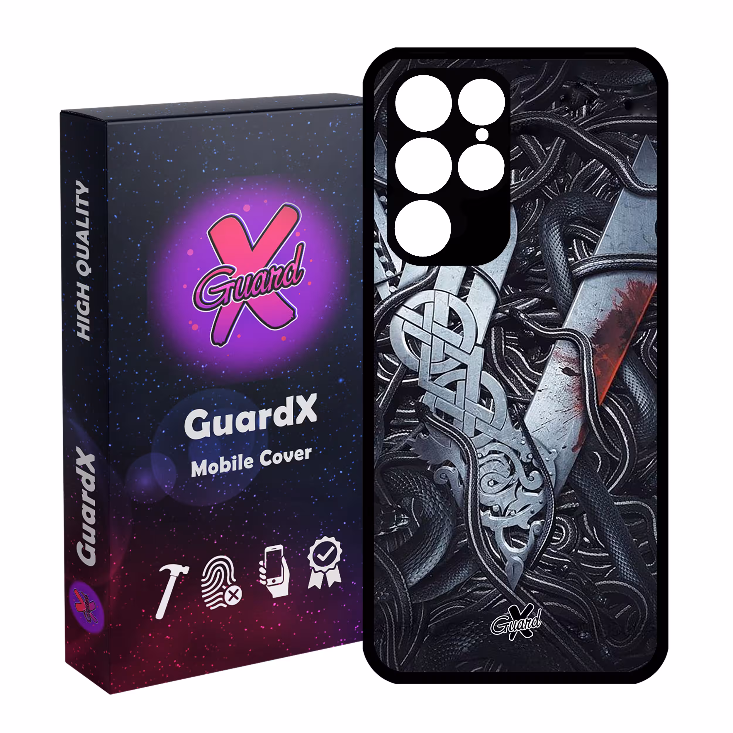 کاور گارد ایکس طرح Vikings مدل Glass10221 مناسب برای گوشی موبایل سامسونگ Galaxy S22 Ultra