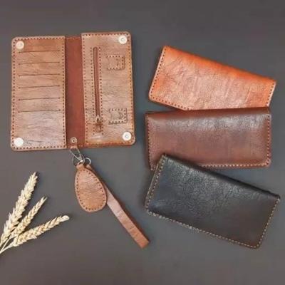 کیف پول و موبایل چرم مدل گندم دست‌دوز، جاکارتی، جاکلیدی، بند چرم