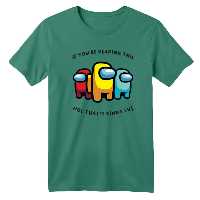 تی شرت آستین کوتاه بچگانه مدل امانگ آس کد 2 رنگ سبز سدری