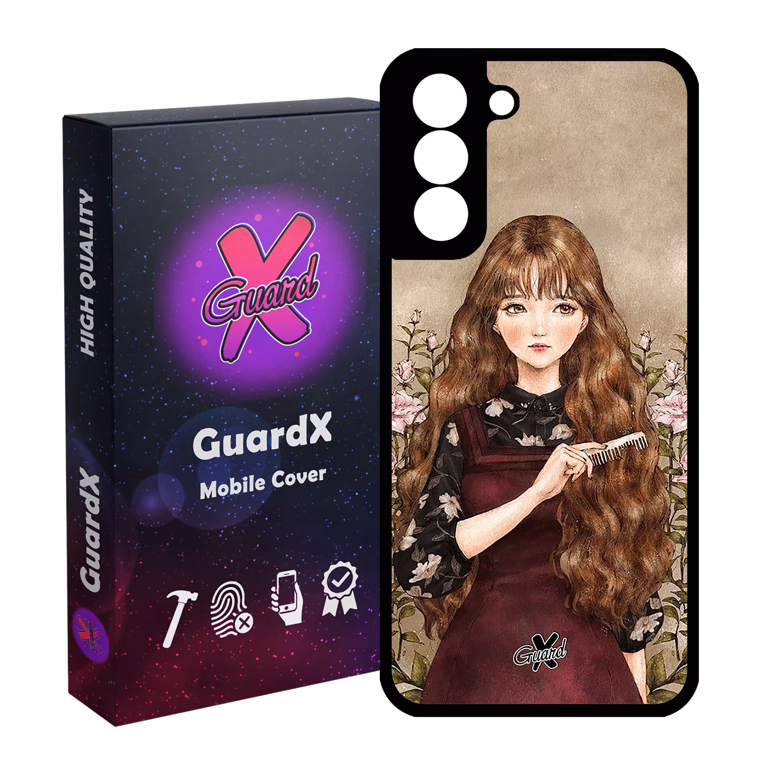 کاور گارد ایکس طرح دختر مدل Glass10246 مناسب برای گوشی موبایل سامسونگ Galaxy S21 FE
