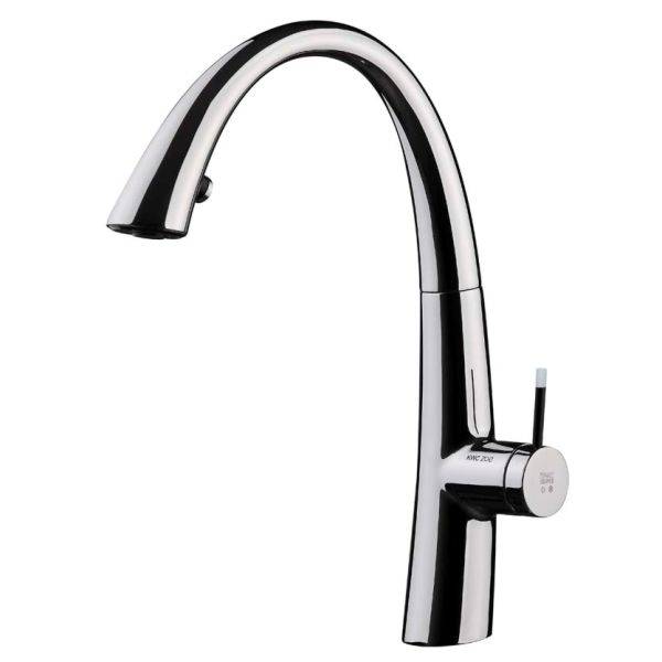 شیر ظرفشویی شلنگدار KWC مدل زو فایبر اپتیک (دارای چراغ روی پرلاتور و دسته)