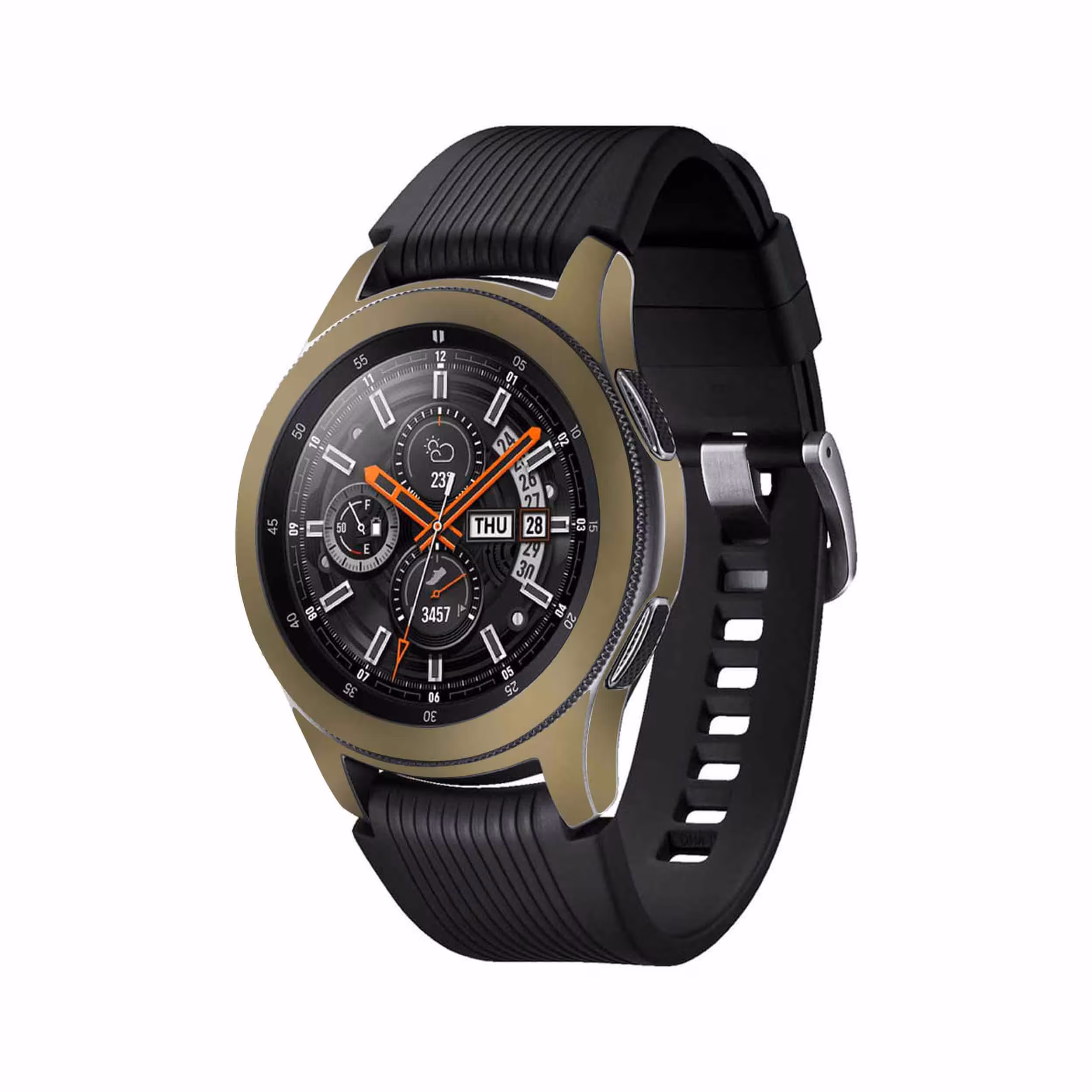 برچسب ماهوت طرح Matte-Gold مناسب برای ساعت هوشمند سامسونگ Galaxy Gear S3 Frontier