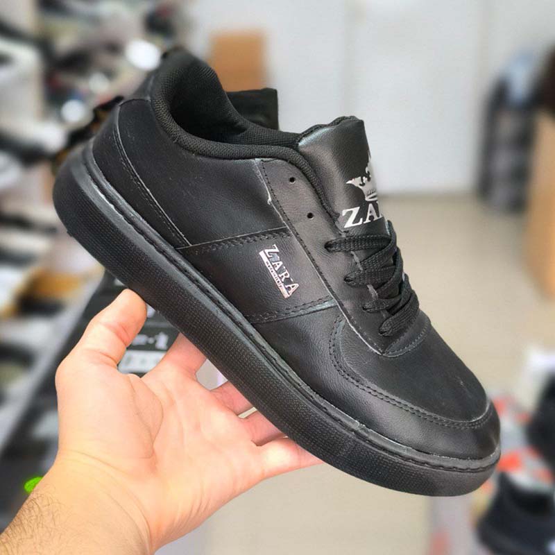 کفش تخت Zara مردانه مشکی زیره مشکی مدل Kiyan