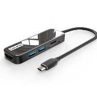 هاب و رم ریدر 5 پورت لنوو Lenovo EH05 5 in 1 USB-C HUB HDMI 4K