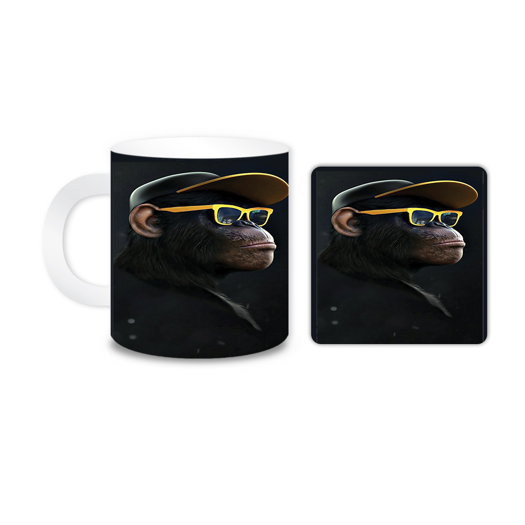 ماگ مدل میمون کد 506 به همراه زیر لیوانی