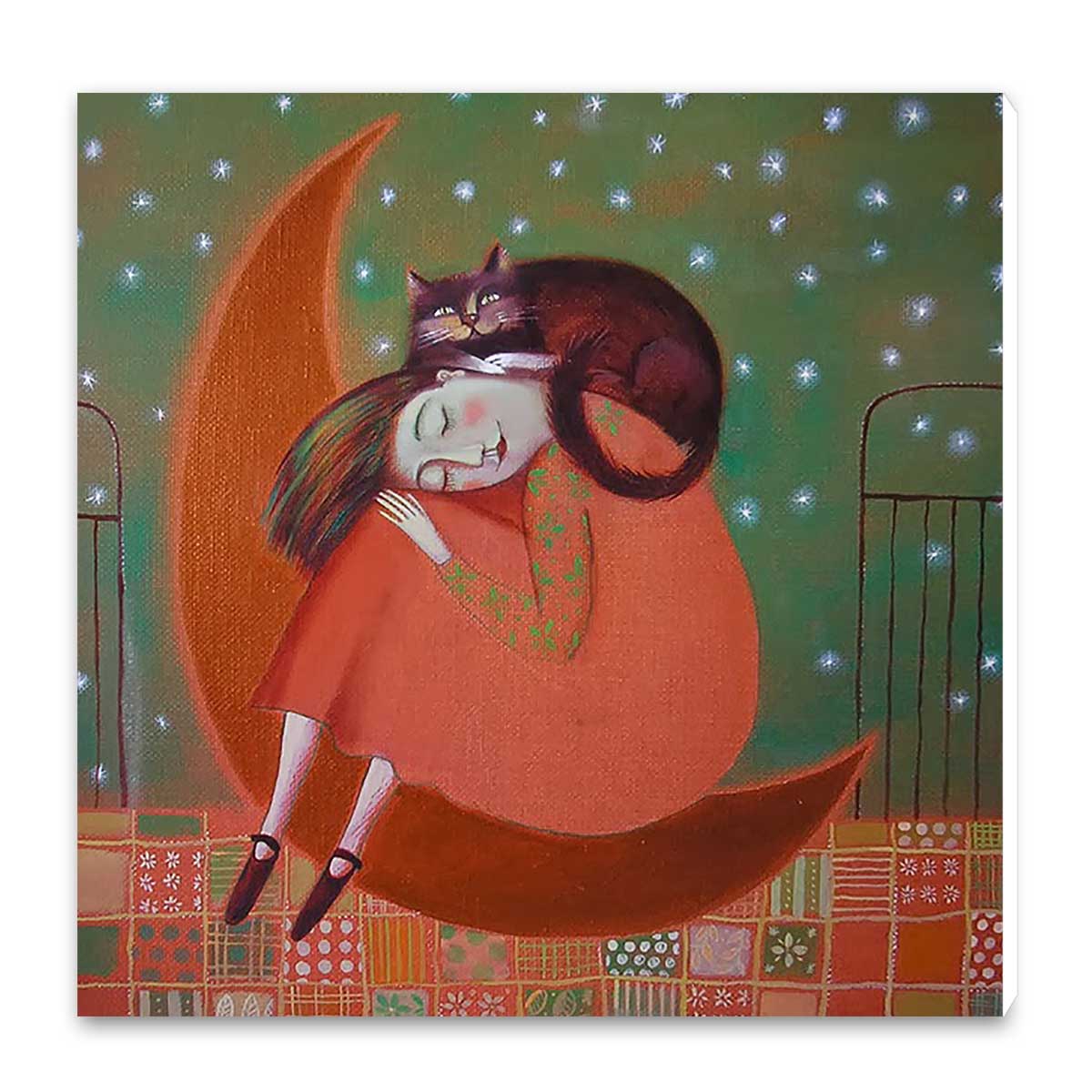 تابلو شاسی طرح دختر و گربه کد wts84