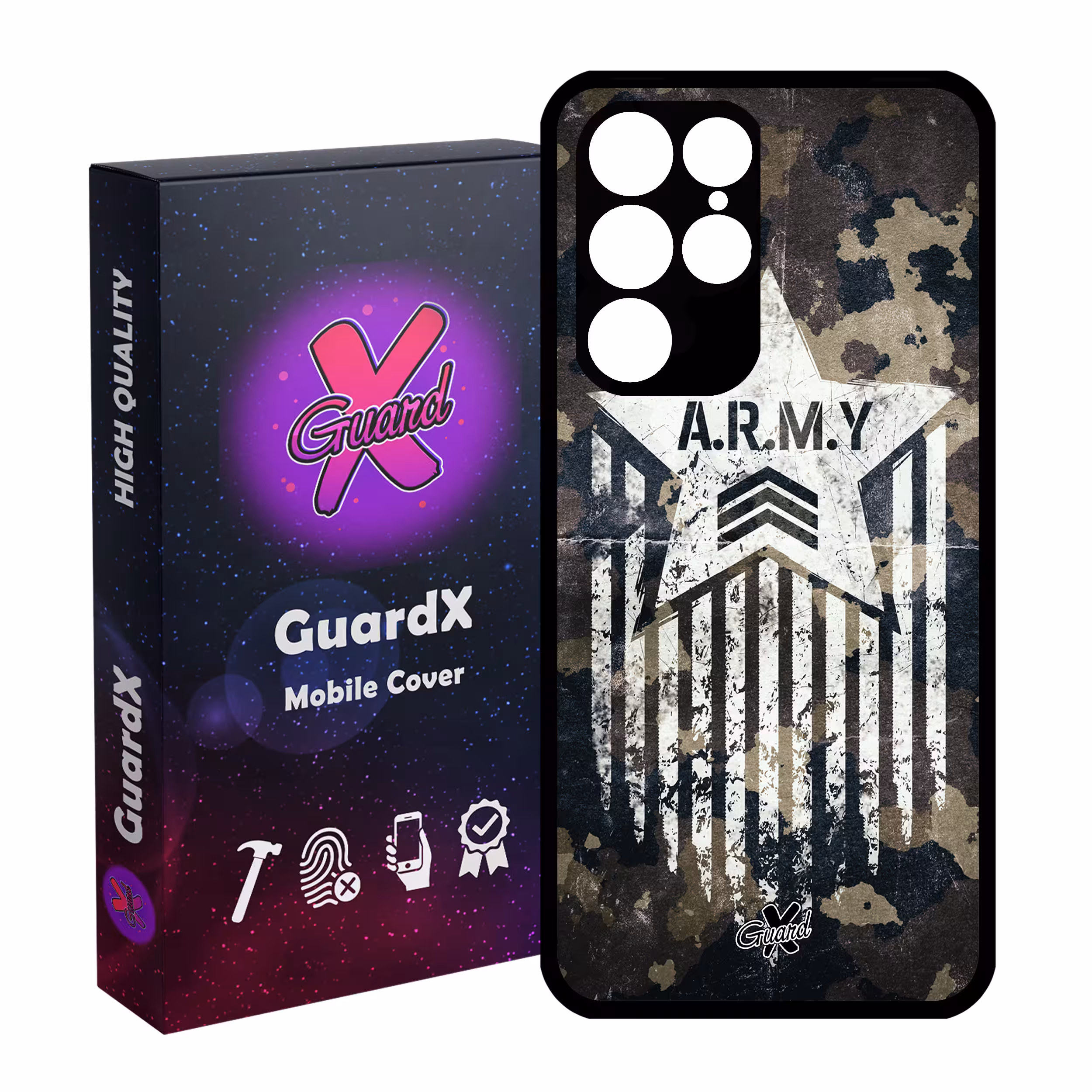 کاور گارد ایکس طرح Army مدل Glass10159 مناسب برای گوشی موبایل سامسونگ Galaxy S22 Ultra