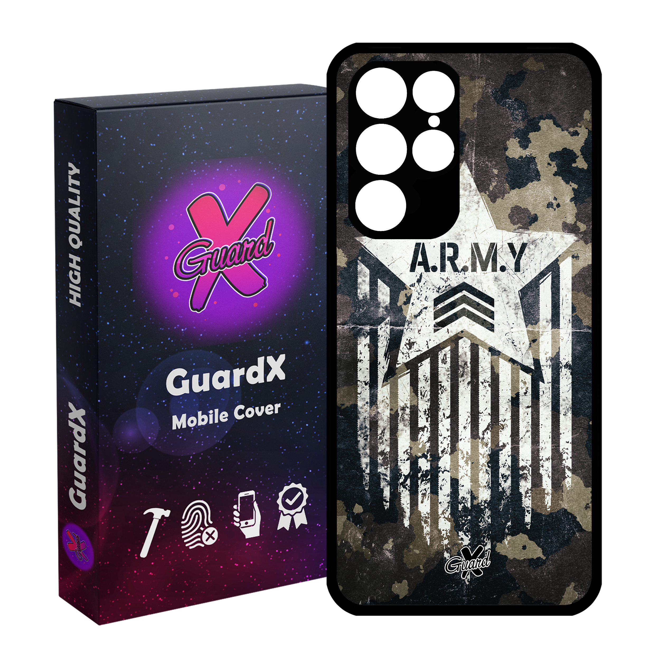 کاور گارد ایکس طرح Army مدل Glass10159 مناسب برای گوشی موبایل سامسونگ Galaxy S22 Ultra