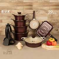 سرویس قابلمه 22 پارچه زرکشی بی وی کی کد 713721