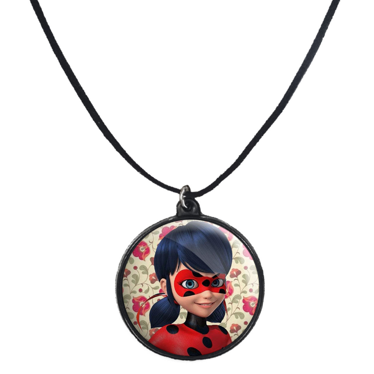 گردنبند پرمانه طرح کفشدوزکی کد pmb.1529 مدل دو طرفه