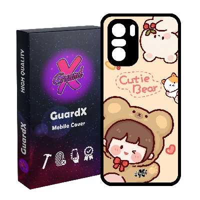 کاور گارد ایکس طرح خرسی مدل Glass10506 مناسب برای گوشی موبایل شیائومی Poco F3/MI 11X/MI 11X Pro/Redmi K40/K40 Pro