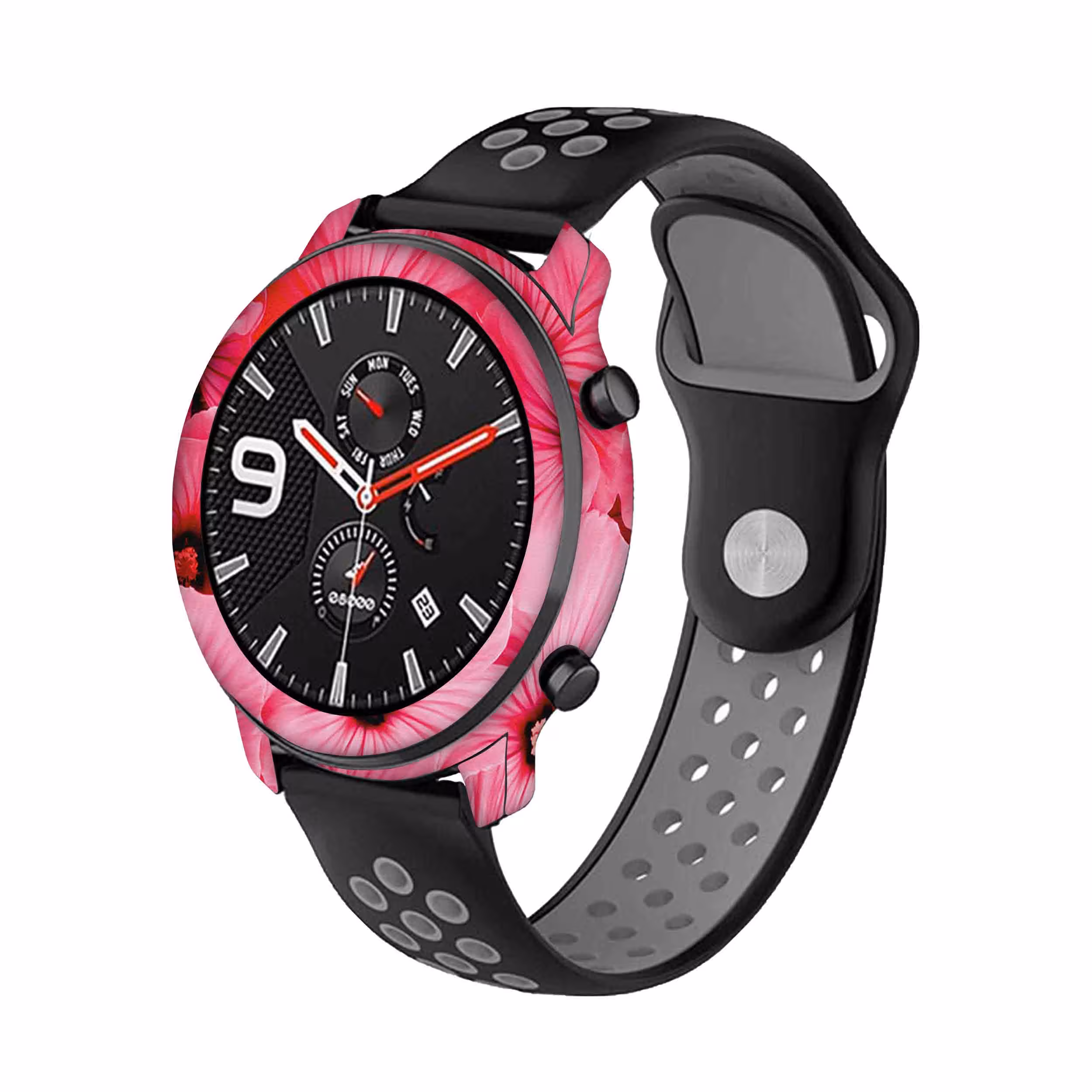 برچسب ماهوت طرح Pink Flower مناسب برای ساعت هوشمند شیایومی Amazfit GTR 47mm