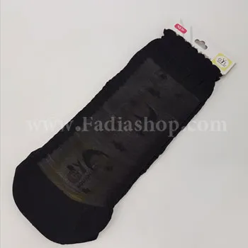 جوراب قایقی طرح دار مشکی