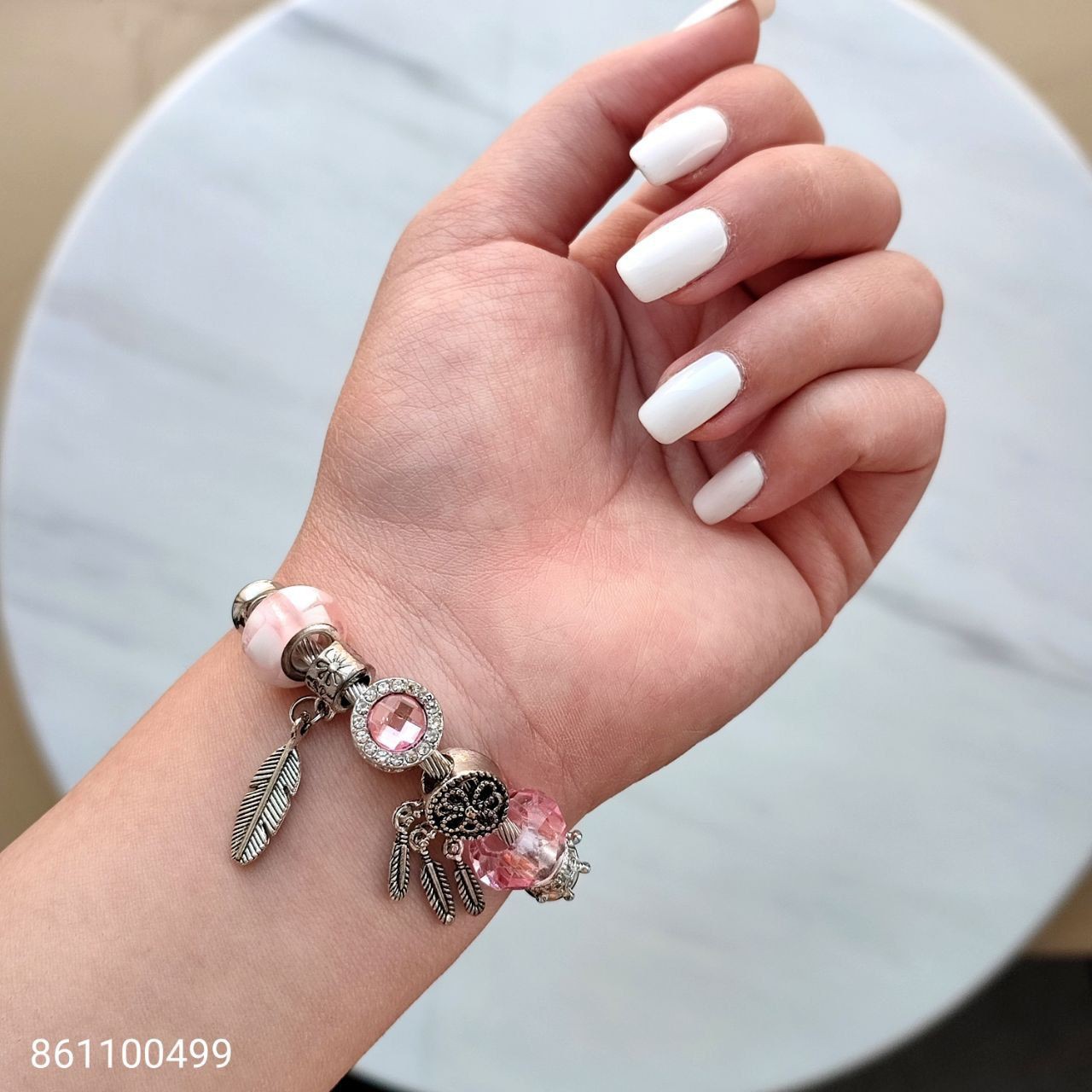 دستبند پاندورا دخترانه زنانه مجلسی آویزدار رنگی