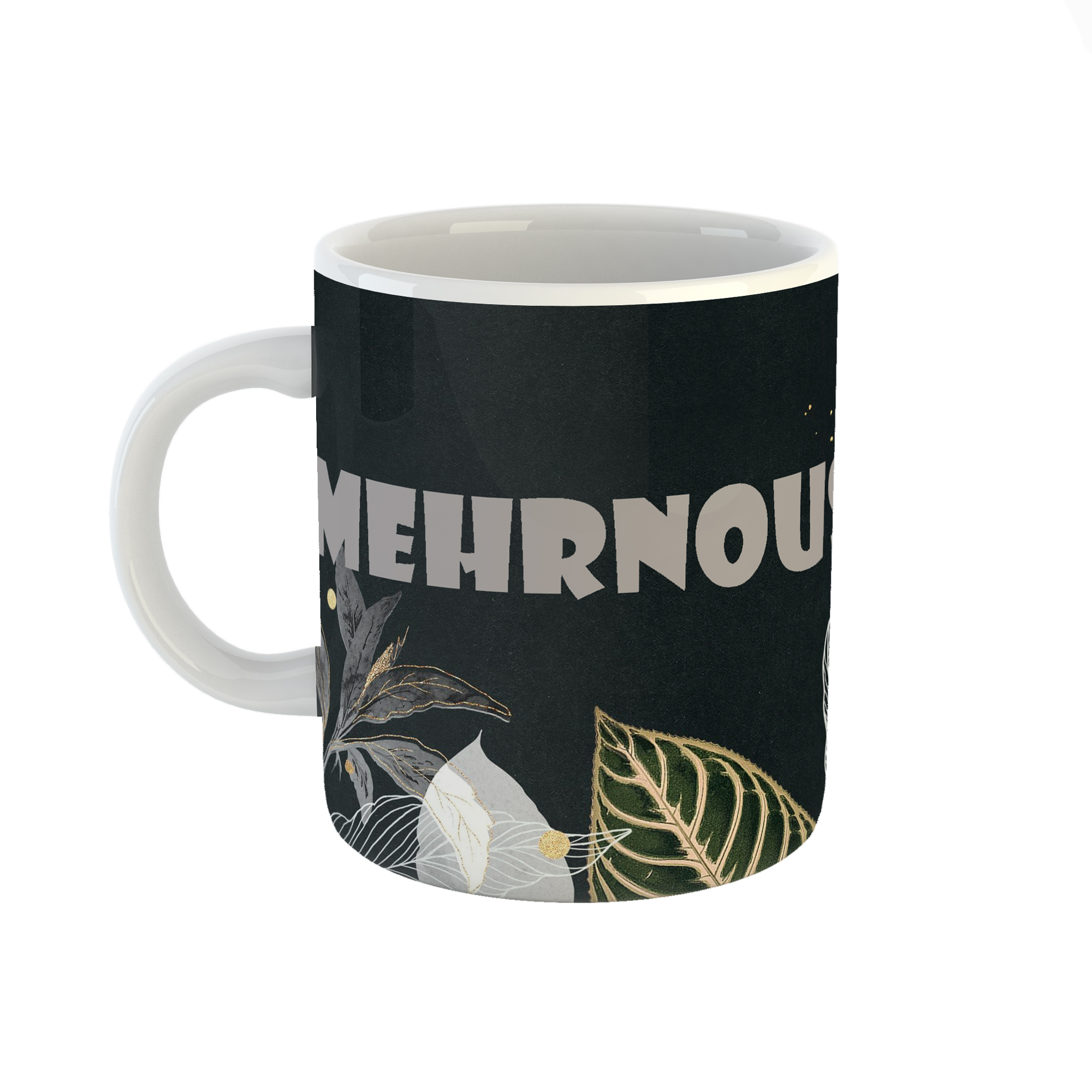 ماگ طرح اسم مهرنوش مدل برگ کد 500