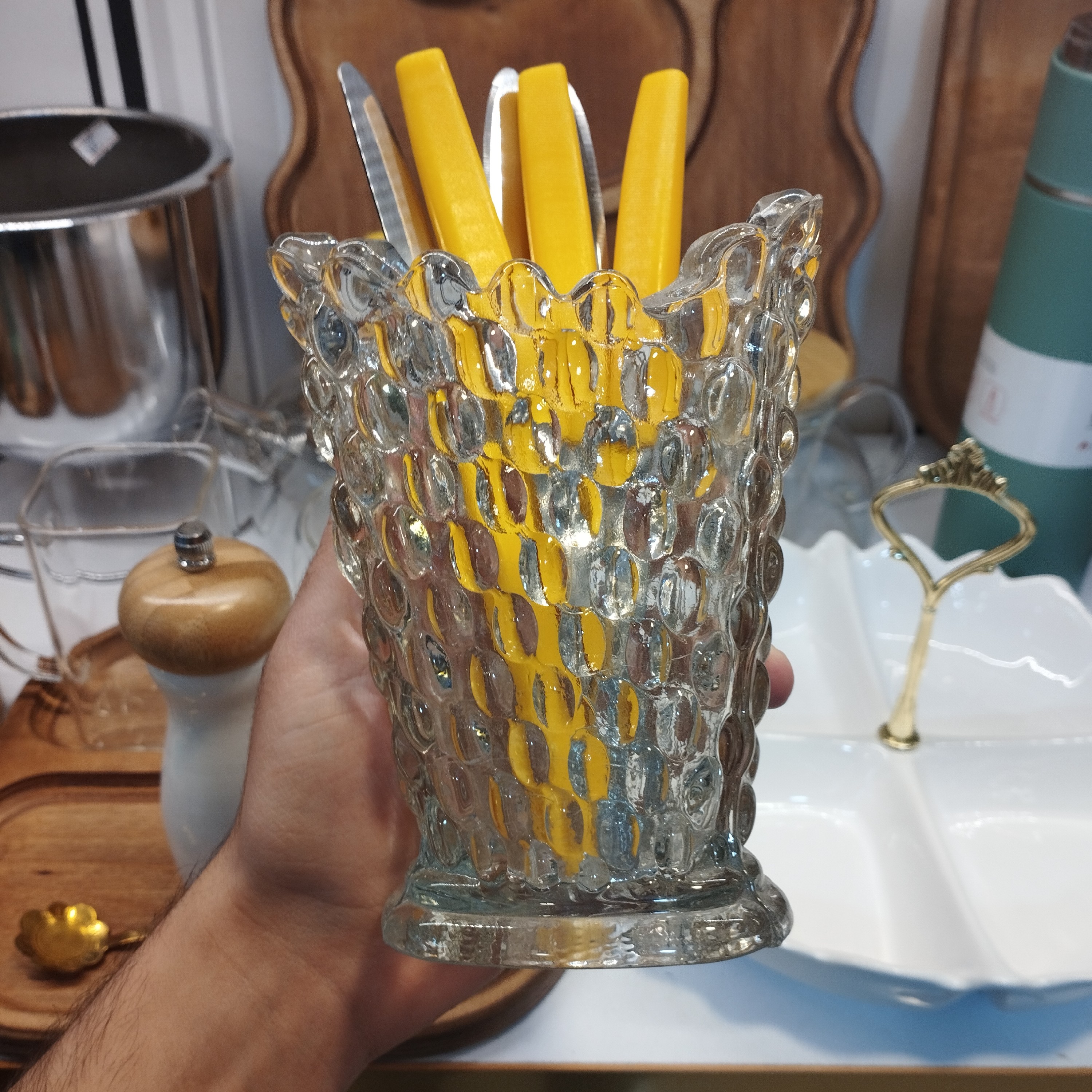 جای قاشق و چنگال کریستالی ایرانی 