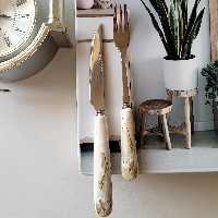 کارد و چنگال سرامیکی طرح سنگ مرمر