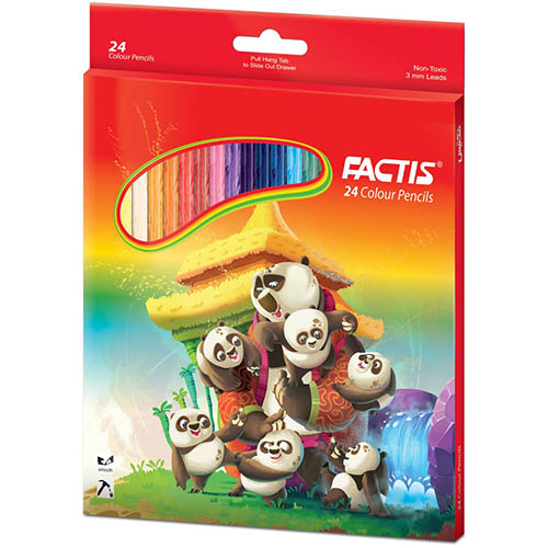 مداد رنگی 24 رنگ جعبه مقوایی فکتیس FACTIS
