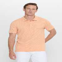 تی شرت یقه پولو نارنجی مردانه OPEN SLIM FIT BARK CUT POLO T Altınyıldız Classics
