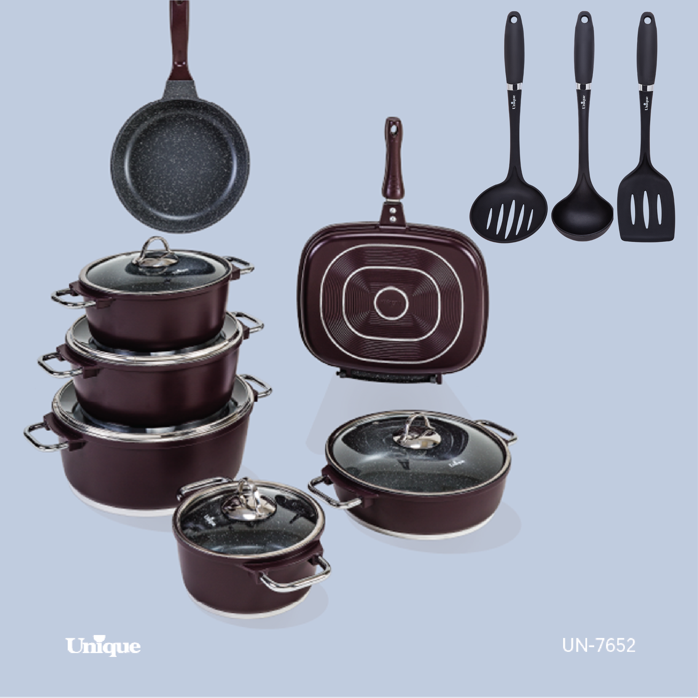 سرویس قابلمه 16 پارچه زرشکی مونیخ یونیک کد محصول: UN-7652