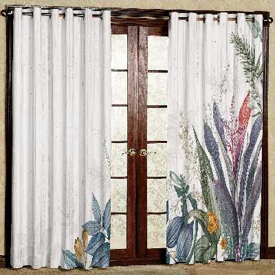 پرده مدل گل دار هازان پانچی کد 2675 سایز 140x200 سانتی متر