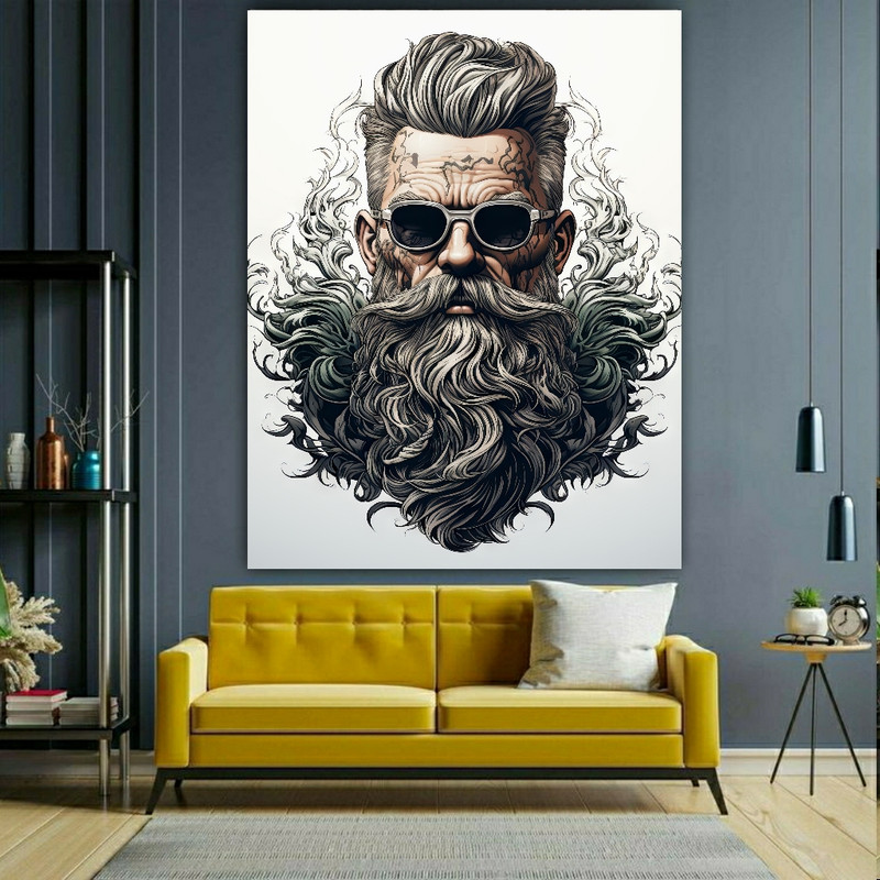 تابلو شاسی طرح آرایشگاه مردانه کد FP104520 | دنیای قاب