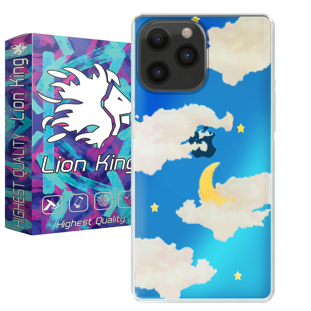   کاور لاین کینگ مدل هولوگرامی ابر وماه مناسب برای گوشی موبایل اپل IPhone 13 pro Max