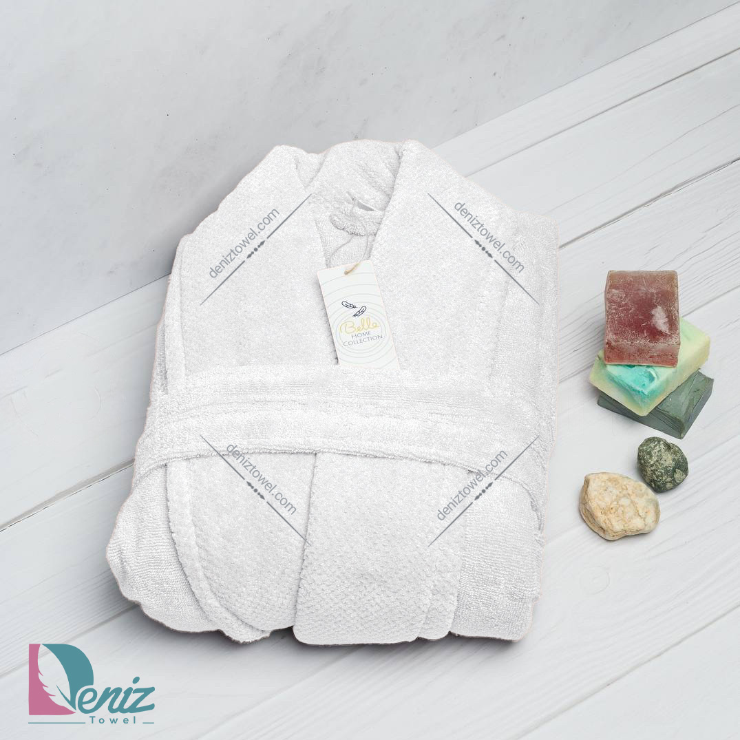 حوله تن پوش بلو طرح ماکرو رنگ سفید هتلی