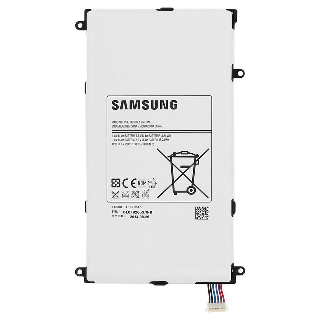 باتری تبلت مدل T4800E با ظرفیت 4800 میلی آمپر مناسب تبلت Galaxy Tab Pro 8.4in