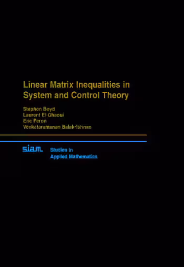 خرید و دانلود نسخه کامل کتاب Linear Matrix Inequalities in System and Control Theory