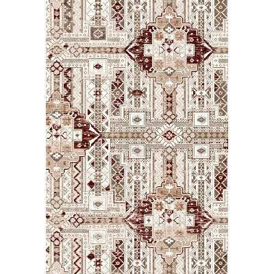 فرش ماشینی ساوین طرح 7700 زمینه کرم