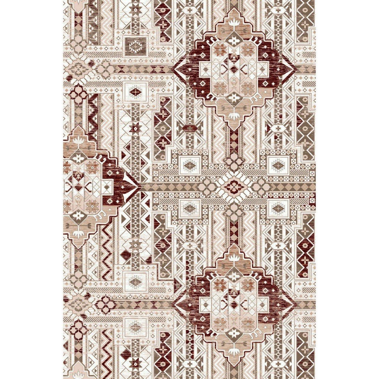 فرش ماشینی ساوین طرح 7700 زمینه کرم