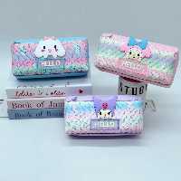 جامدادی دوزیپ طرح سیلیکونی کرومی Hello