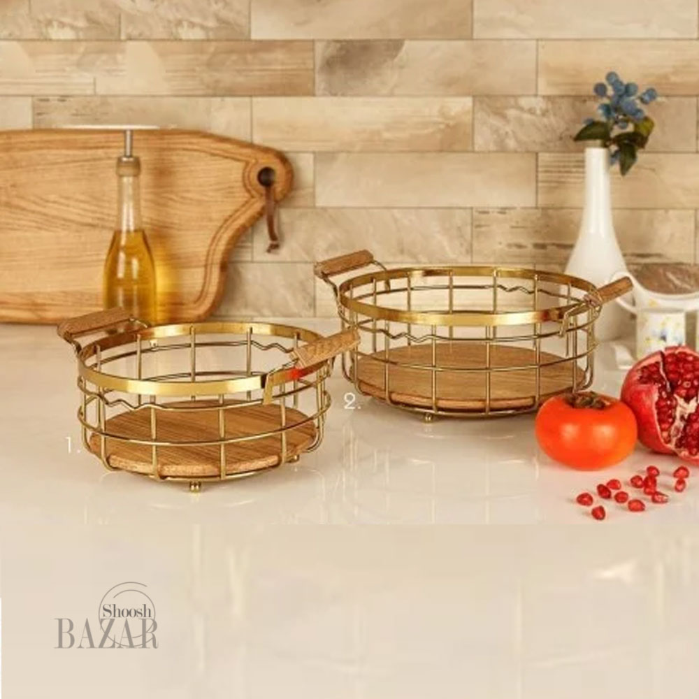 سبد فلزی گرد بی وی کی طرح کاریزما طلایی 411125 – 411120