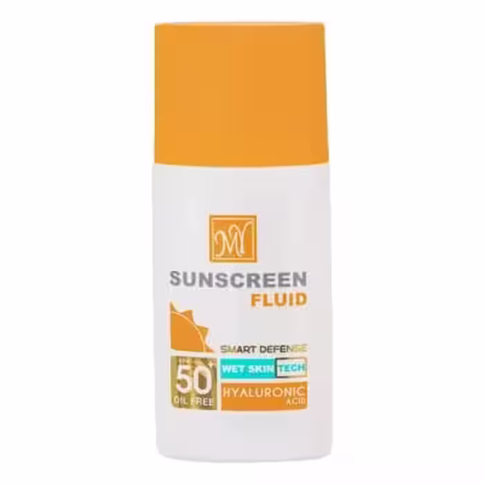 فلوئید ضد آفتاب بی‌رنگ مای SPF50 مدل Hyaluronic Acid مناسب انواع پوست، حجم 50 میلی‌لیتر